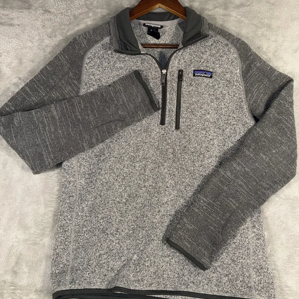 Patagonia Better Sweater 1/4 Zip Mens Medium Grey Charcoal Fleece Pullover 25522